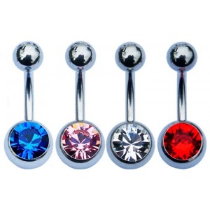 Set of 4 Belly Bars - Single Jewelled